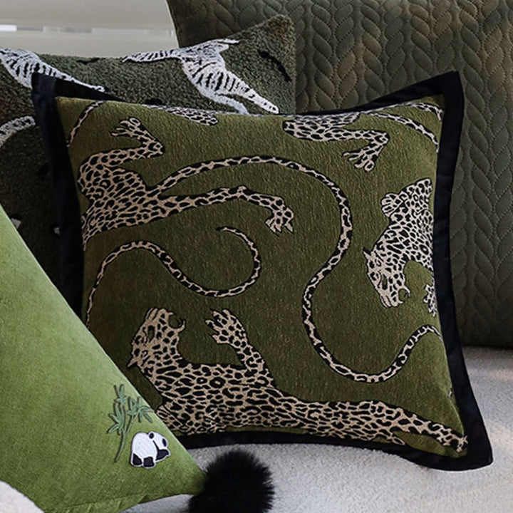 Triangular Decorative Back Cushion with Panda Embroidery and Fluffy Pom Poms Bowlift