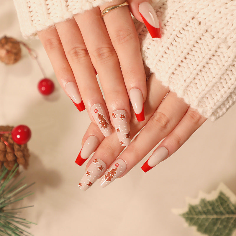 Artful Christmas nail art with original gingerbread motif Bowlift