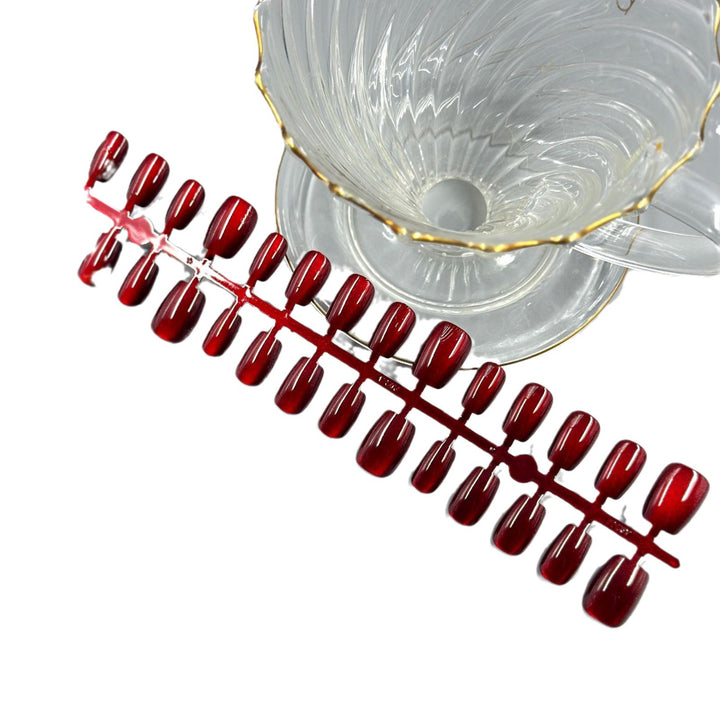 Glossy Red Press-On Nail Set Bowlift