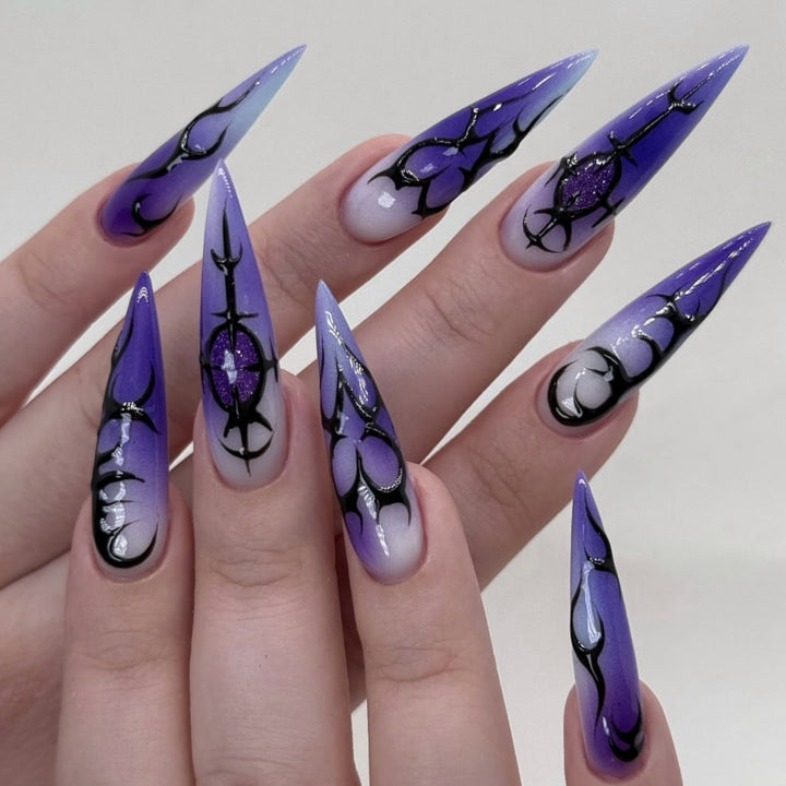Gothic Stiletto Nail Art Extensions Bowlift