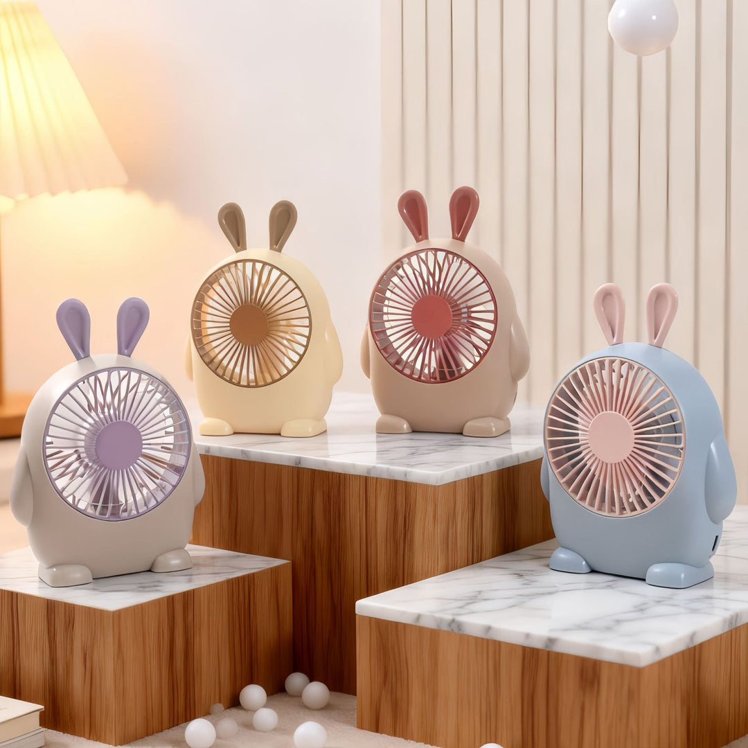 Women's Portable Mini Fan with Animal Design and USB Connection Bowlift