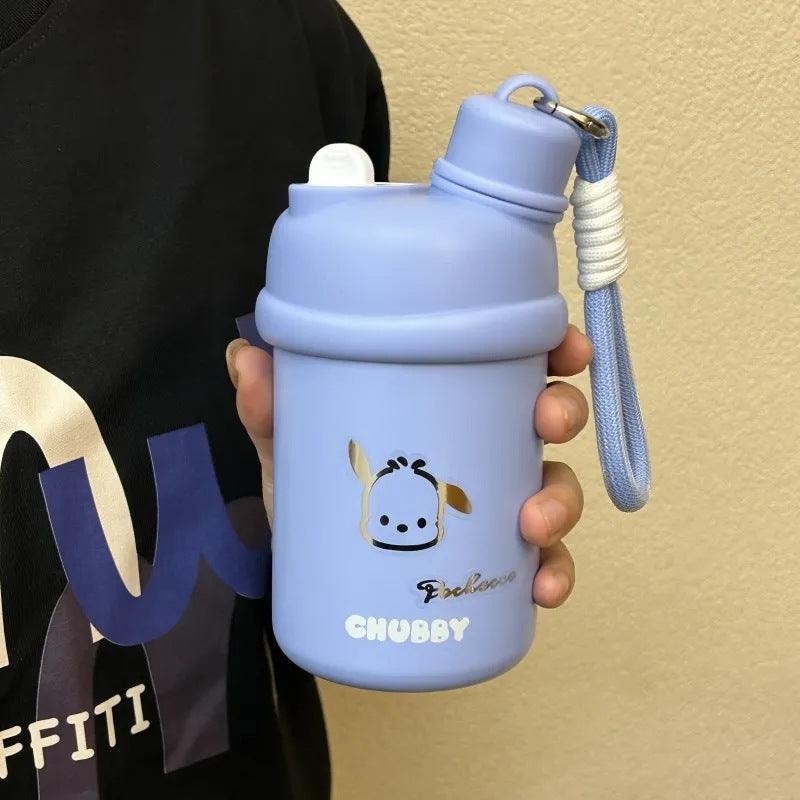 Women's insulated drinking bottle with innovative closure system and cute animal design Bowlift