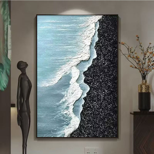 Textured Abstract Ocean Wave Canvas Artwork