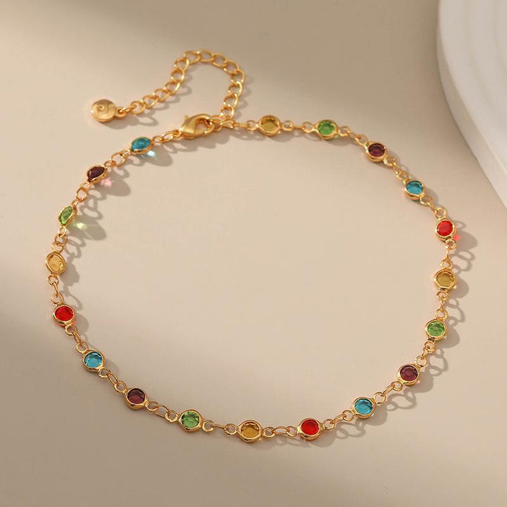 Colorful Gemstone Ankle Bracelet Bowlift
