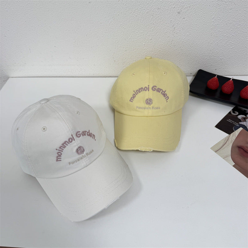 Women's Embroidered Casual Sun Protection Cap Bowlift