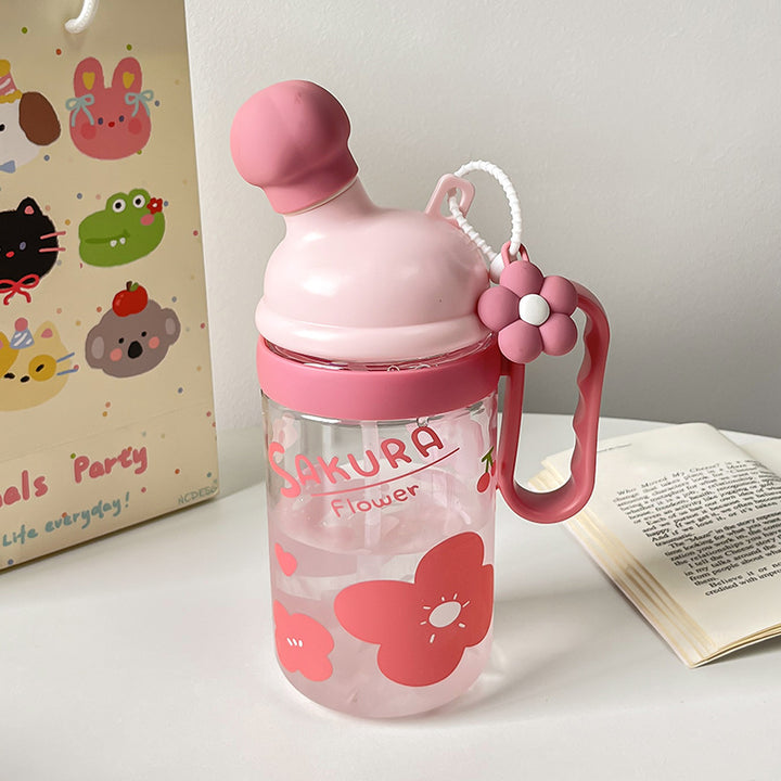 Women's practical and decorative drinking bottle with silicone lid Bowlift