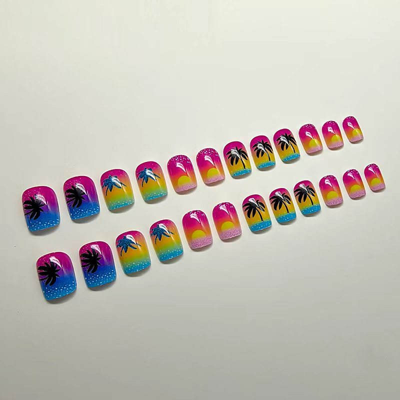 Tropical design artificial nails Bowlift