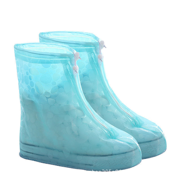 Waterproof Reusable Non-Slip Rain Boot Covers with Front Zip Seal and Adjustable Drawcord Bowlift