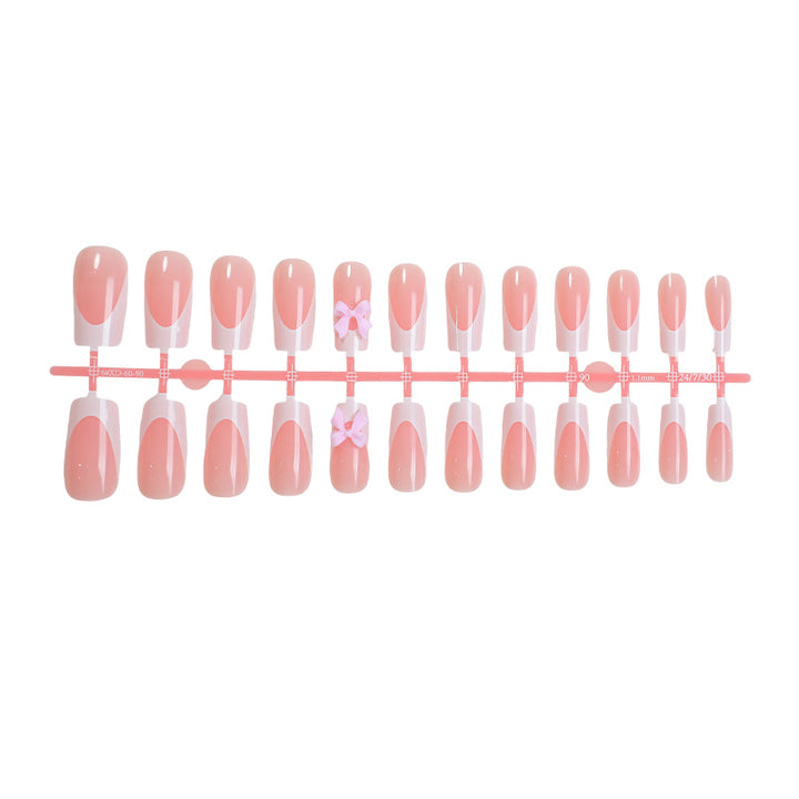 Decorative Press-On Nail Set with Elegant Bows Bowlift