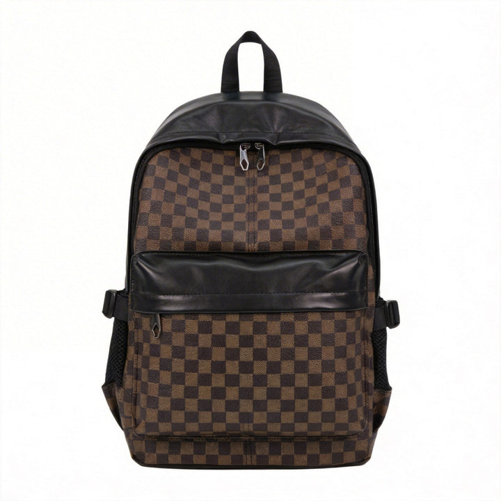 Trendy Checkerboard Design Backpack