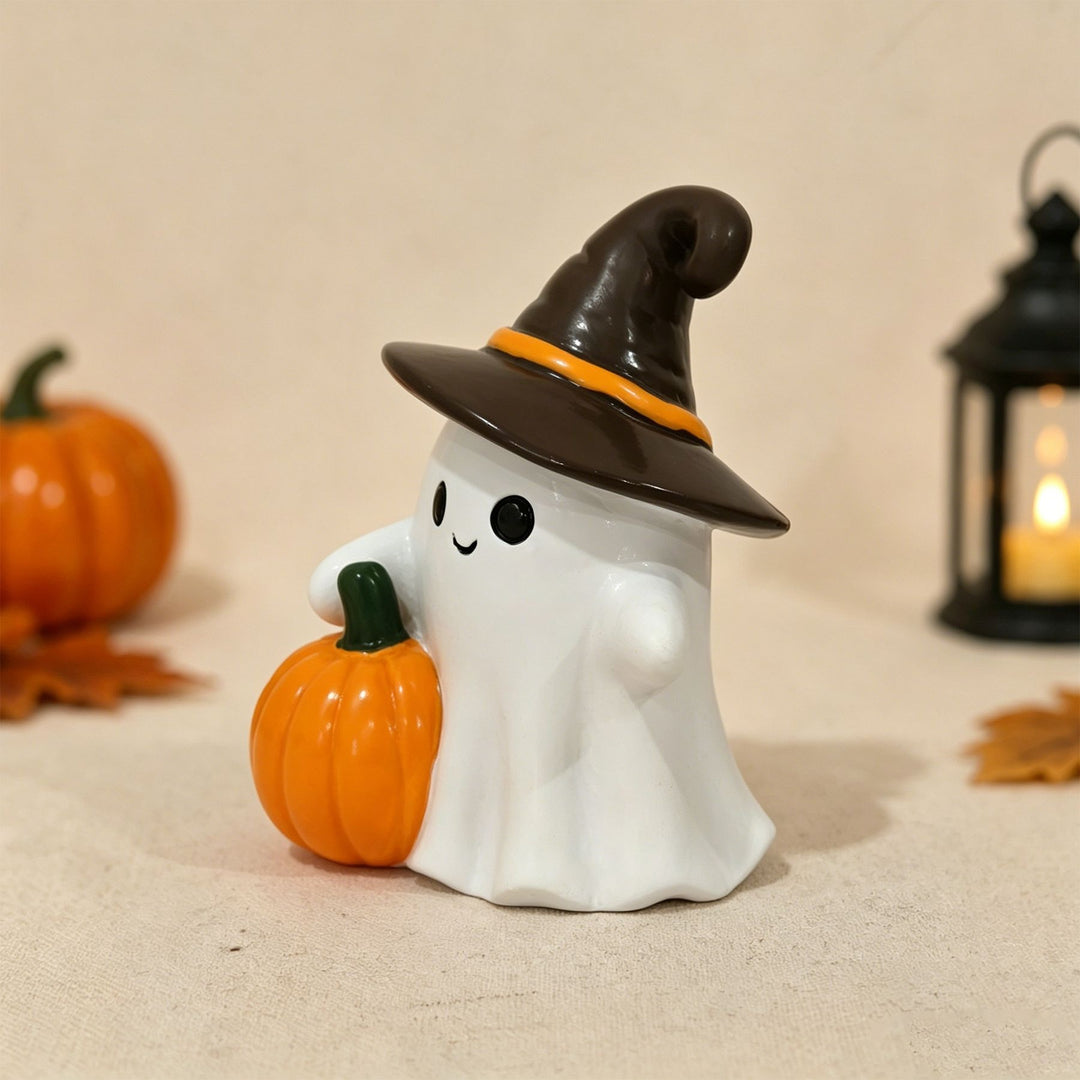Decorative ghost figure with pumpkin Bowlift