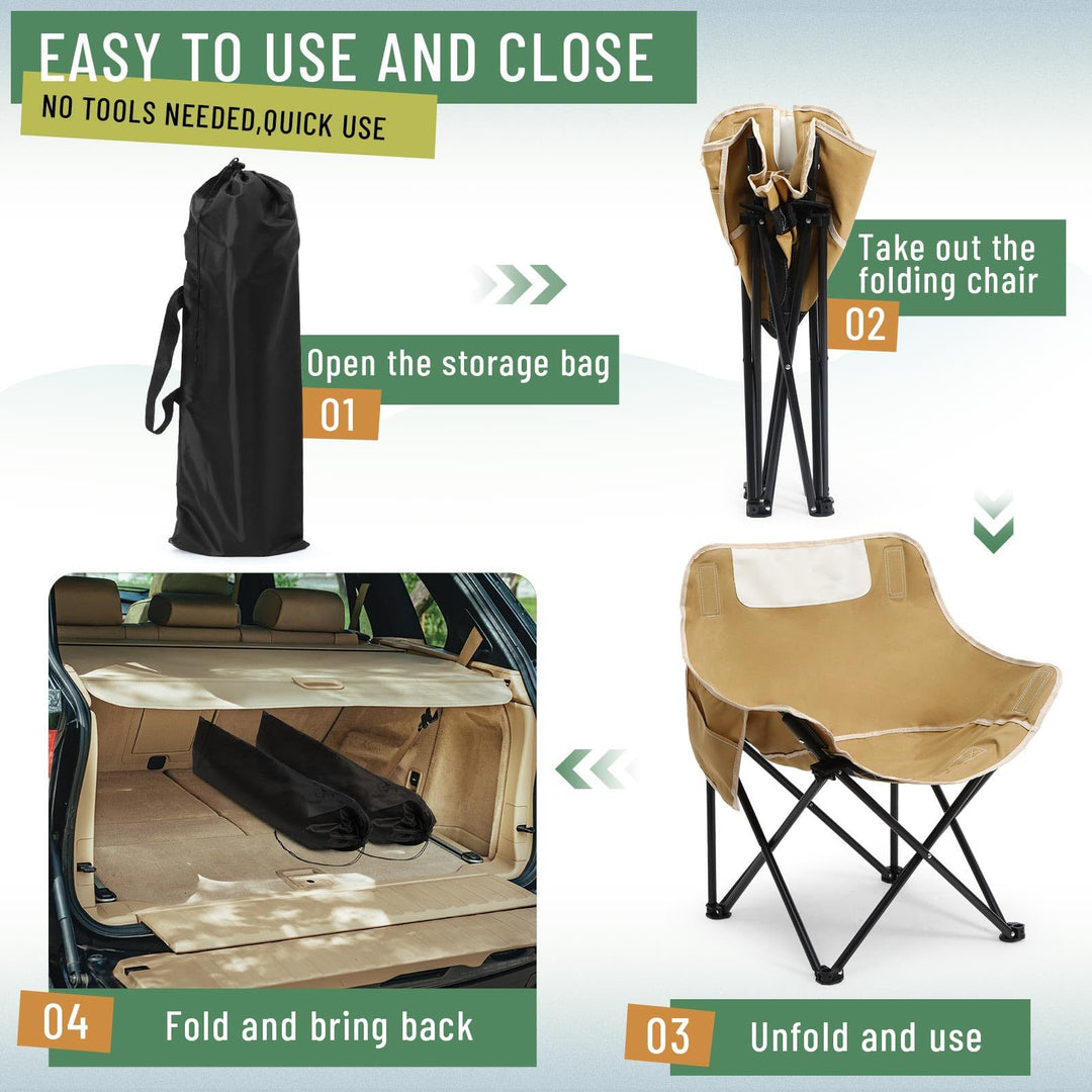 Women's folding chair with comfortable backrest and cup holder Bowlift