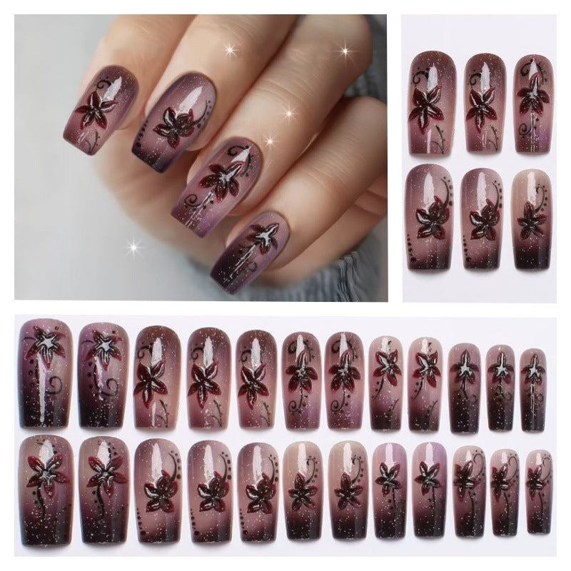Artificial nails with floral accents Bowlift