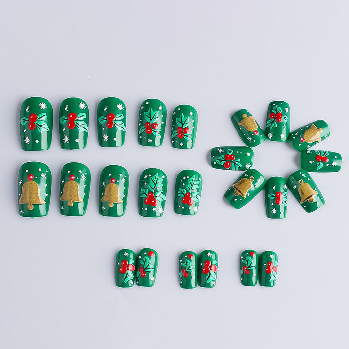 Festive Holiday-Themed Press-On Nail Art Bowlift 1787543135