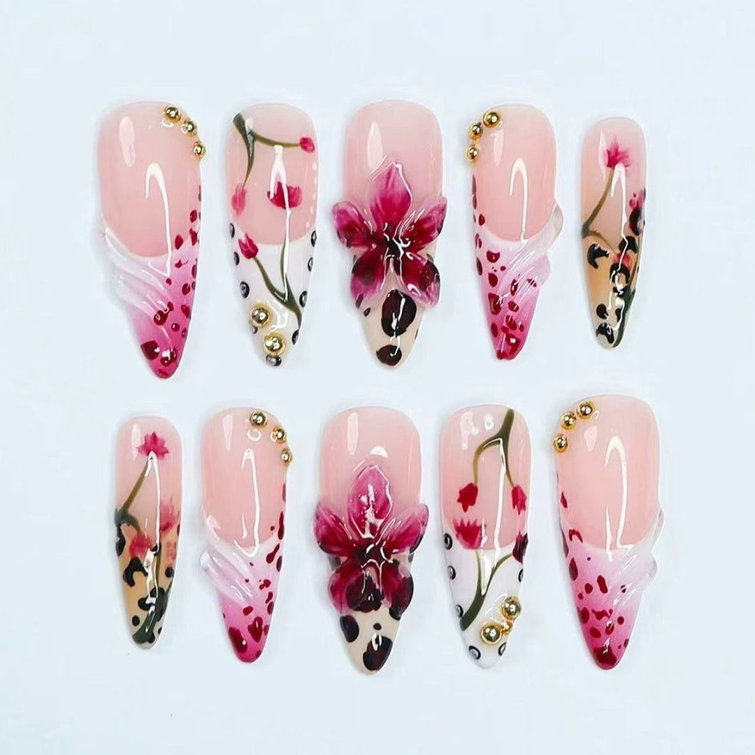 Floral Art Acrylic Nail Extensions Bowlift 1789447284
