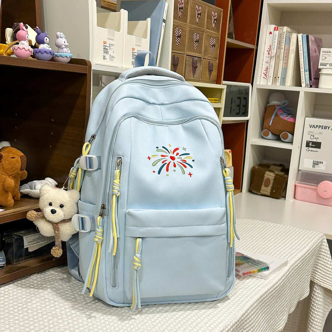 Backpack with Colorful Decorations and Innovative Compartments Bowlift