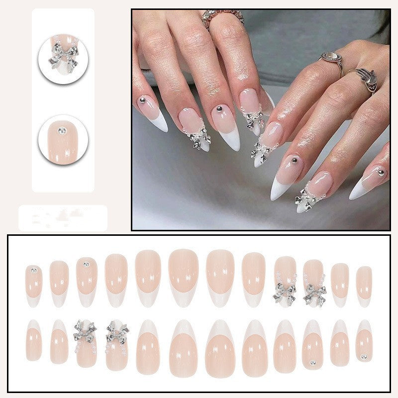 Glamorous artificial nail tips with elegant decorations Bowlift