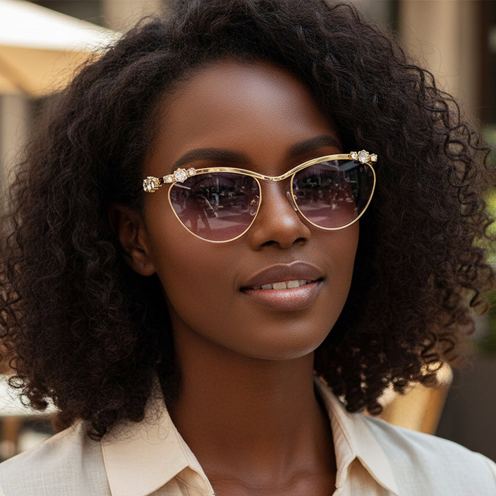 Ladies Designer Sunglasses with Sparkling Details Bowlift