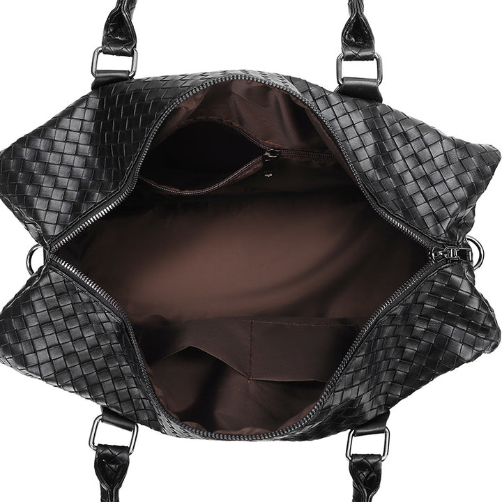Premium Woven Leather Duffel Bag Bowlift