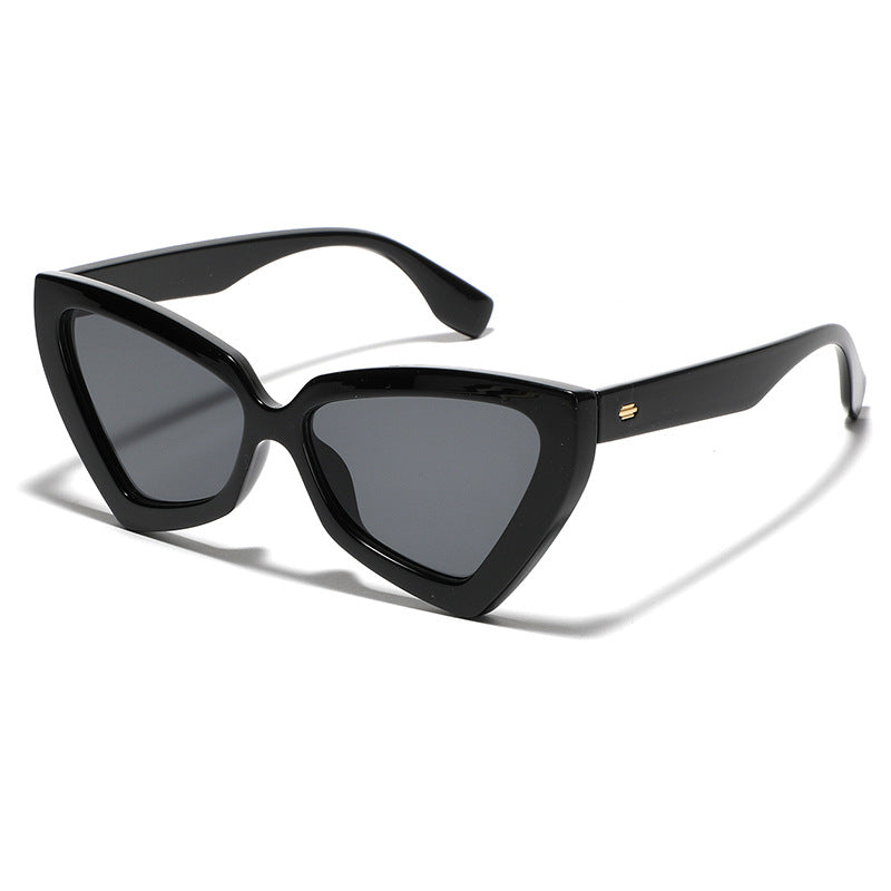 Women's Cat-Eye Sunglasses with Mirrored Lenses and Sturdy Frame Bowlift