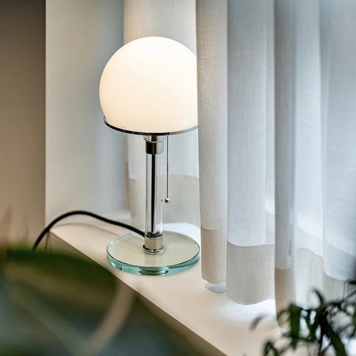 Modern Sphere Table Lamp with Glass Base