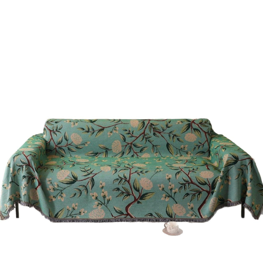 Artistic Floral Print Sofa Throw
