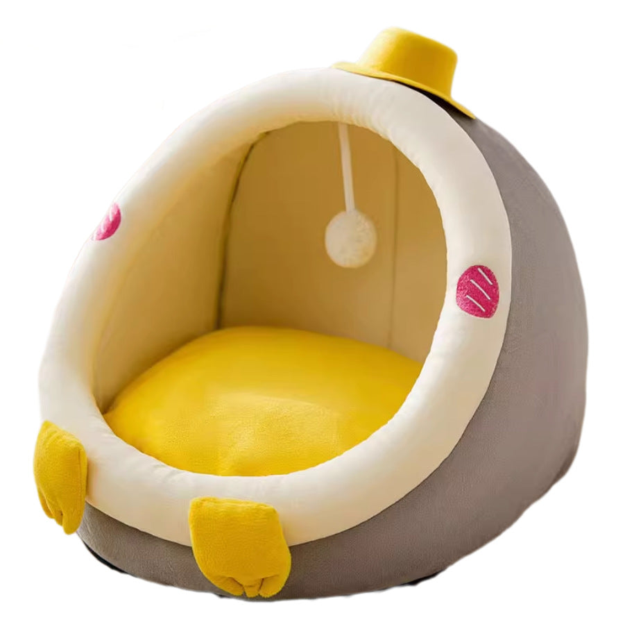 Apple-Shaped Cozy  Hideaway  Dog Bed