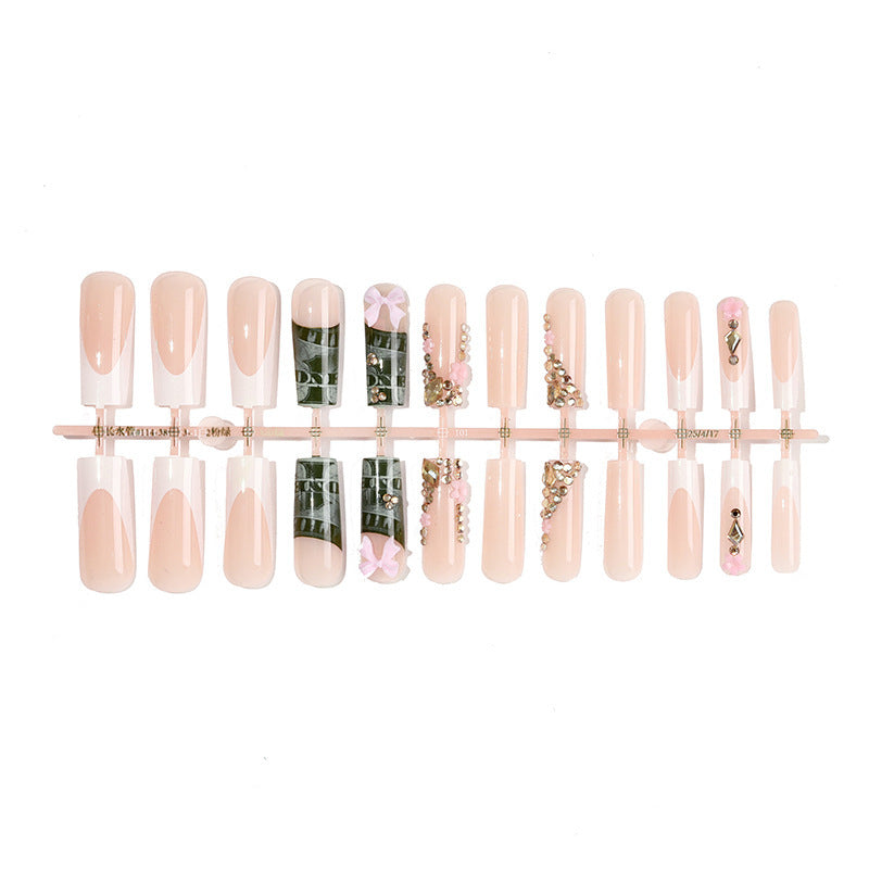 Acrylic Nail Set with Luxurious Decorations Bowlift