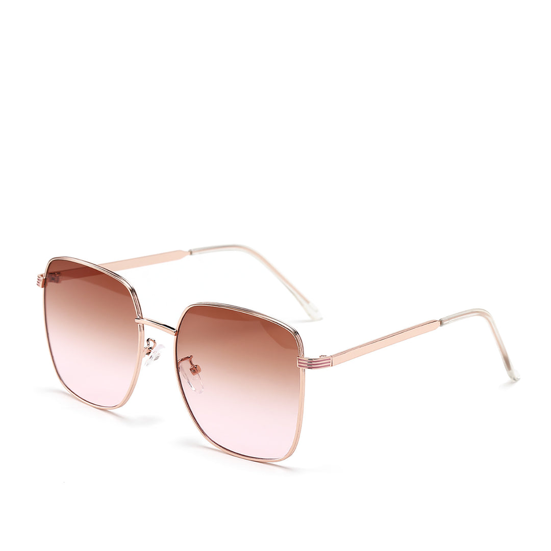 Women's square sunglasses with elegant metal frame and mirrored lenses Bowlift
