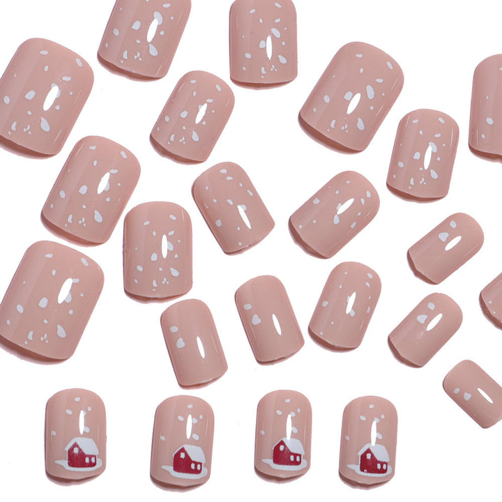 Festive Holiday-Themed Press-On Nail Art Bowlift