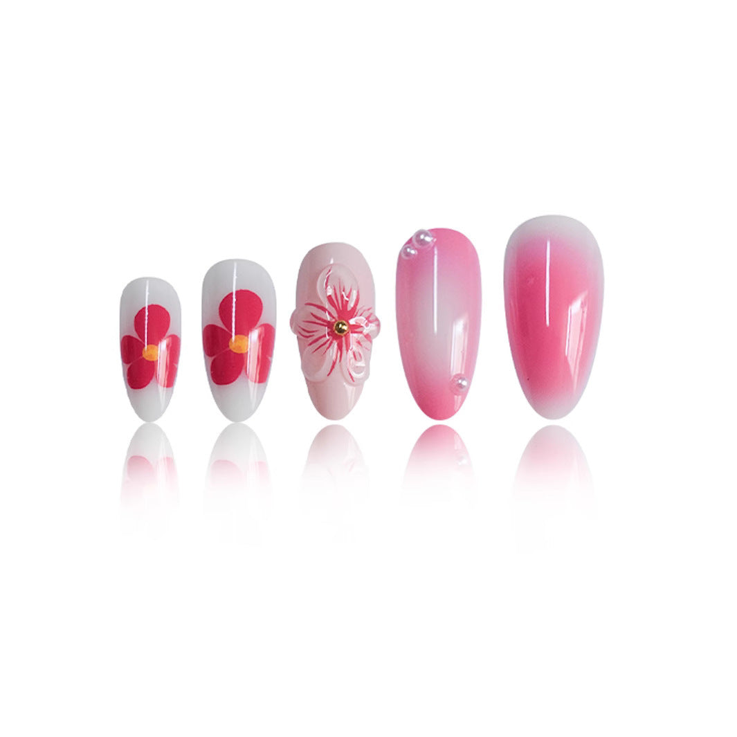 Floral Accented Nail Art Bowlift