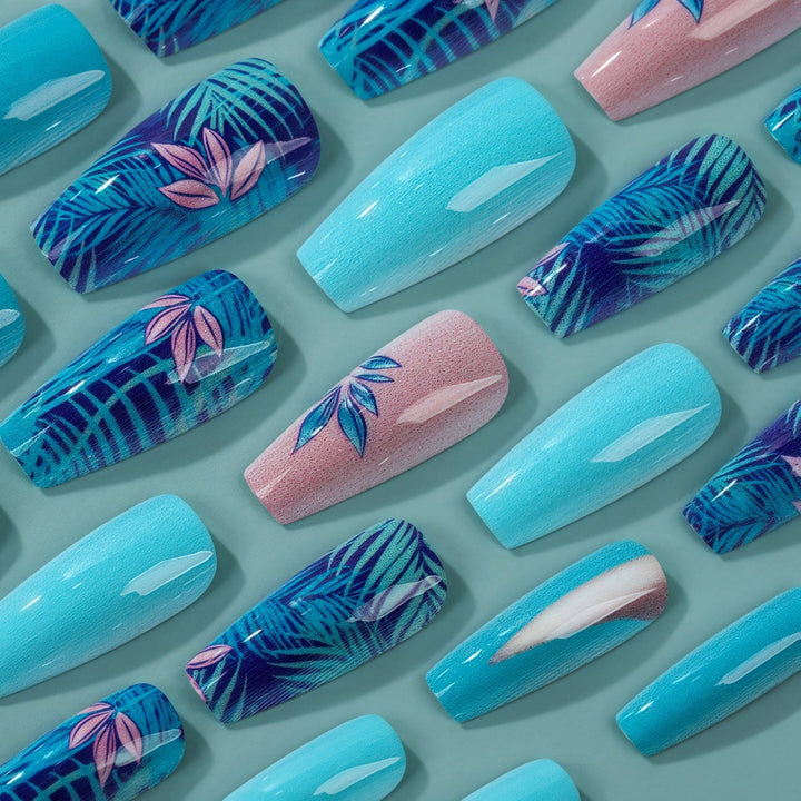 Artificial nails in exotic palm design Bowlift