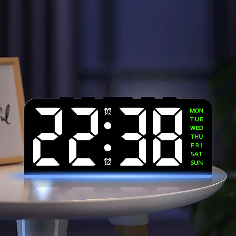 Digital alarm clock with large LED display and multifunctional display Bowlift