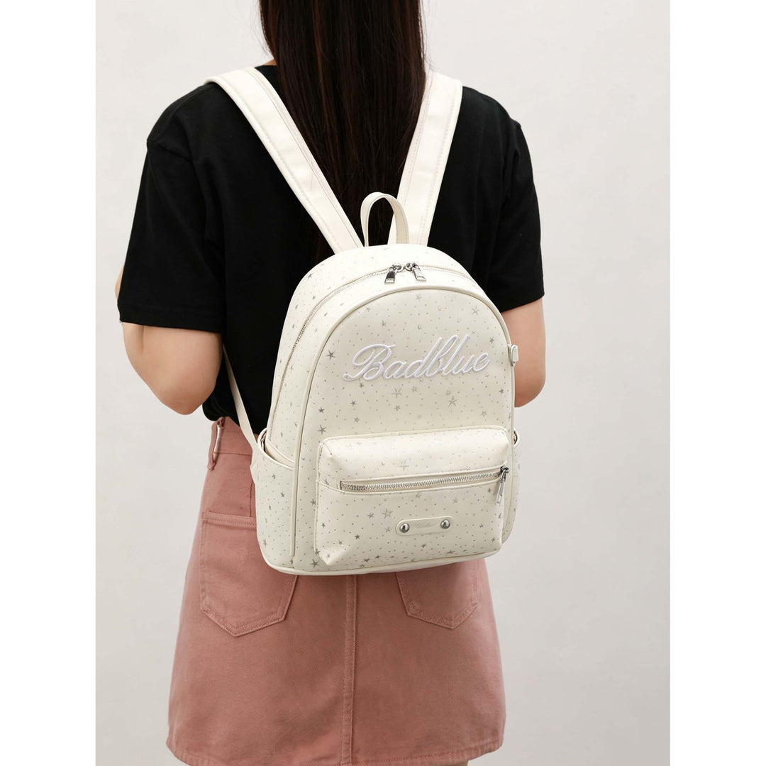Star-Embellished Casual Backpack Bowlift