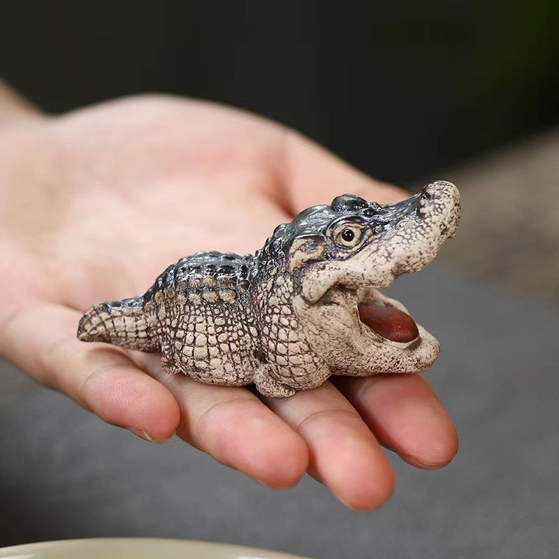 Decorative Crocodile Figurine Bowlift
