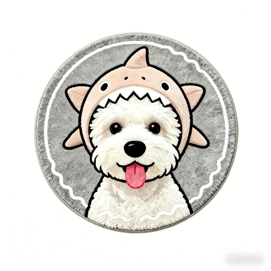 Playful Dog-Themed Round Area Rug