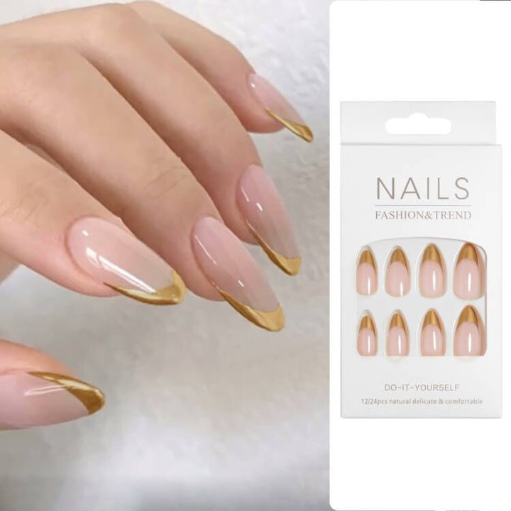 Elegant Stiletto French Tip Press-On Nails Bowlift