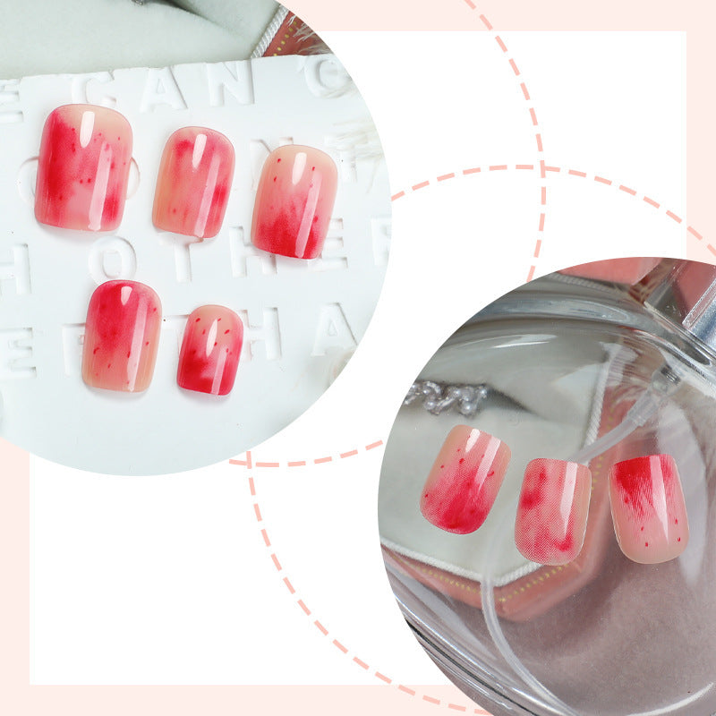 Trendy artificial nail set with modern marble and ombre design Bowlift