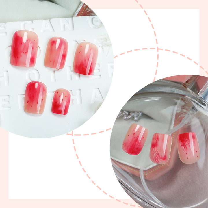 Trendy artificial nail set with modern marble and ombre design Bowlift