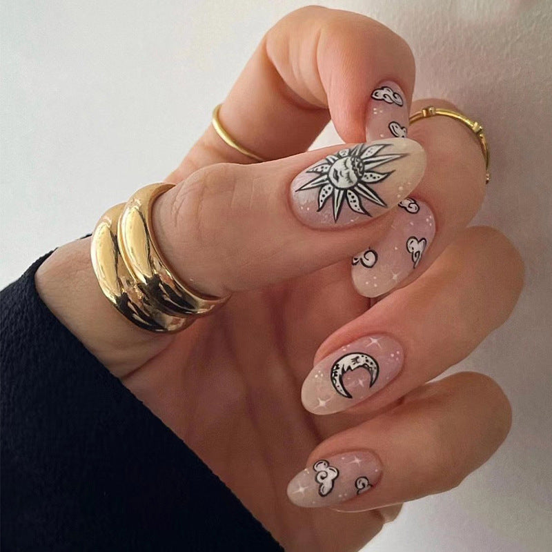 Artful Nail Art in Moon and Sun Motif Bowlift