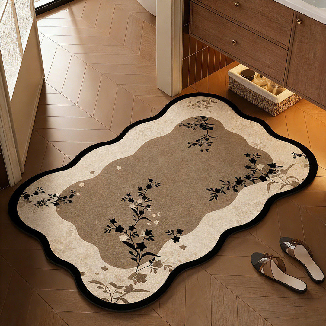 Floral Design Bathroom Mat Bowlift