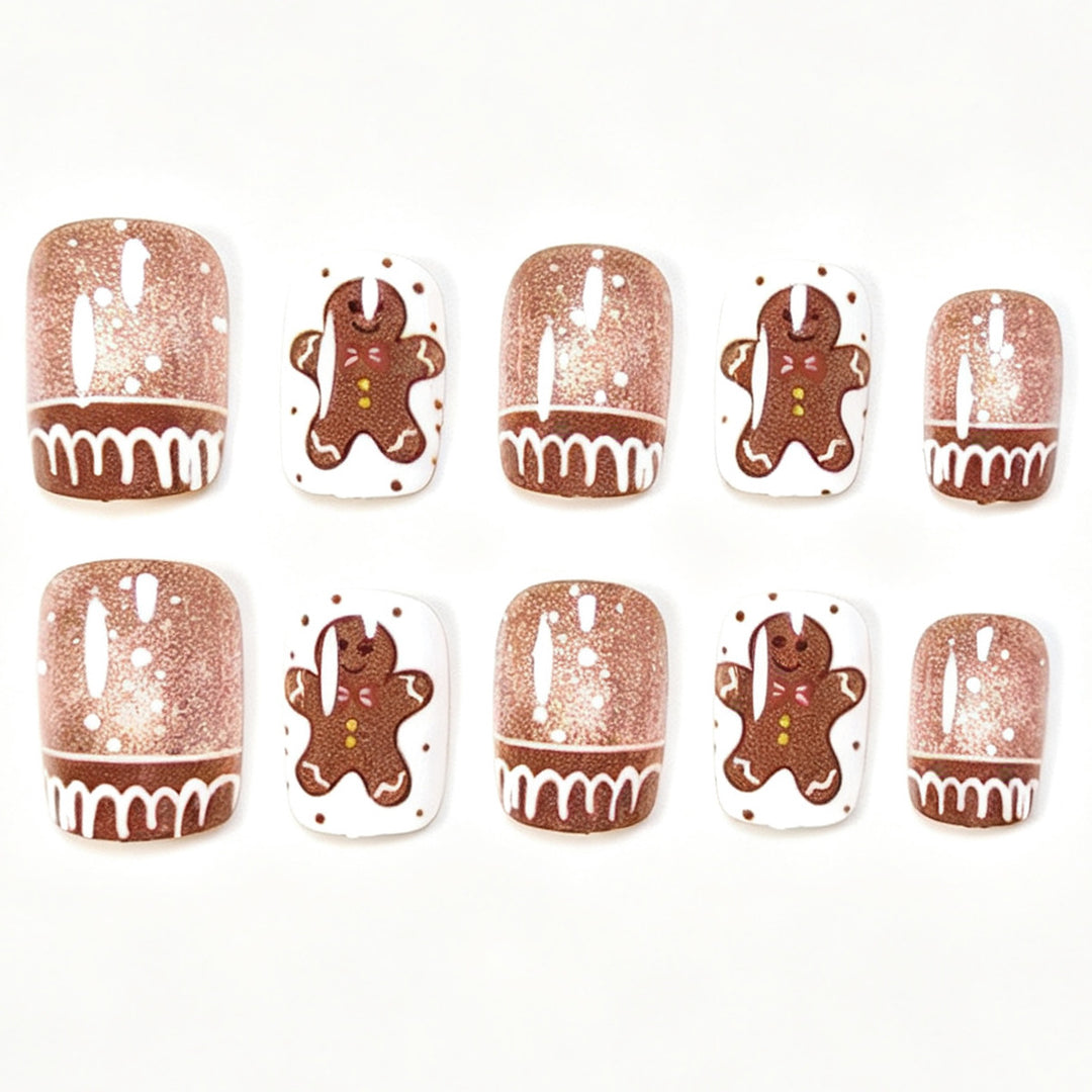 Gingerbread-Themed Nail Art Set Bowlift