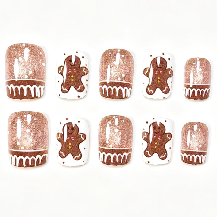 Gingerbread-Themed Nail Art Set Bowlift