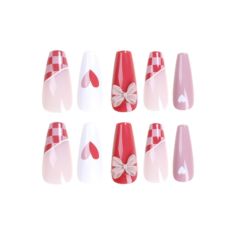 Artful nail extensions with playful designs and romantic accents Bowlift