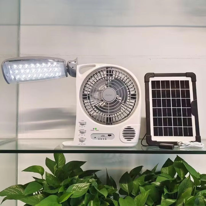 Women Multifunctional Solar Fan with Integrated LED Lighting Bowlift