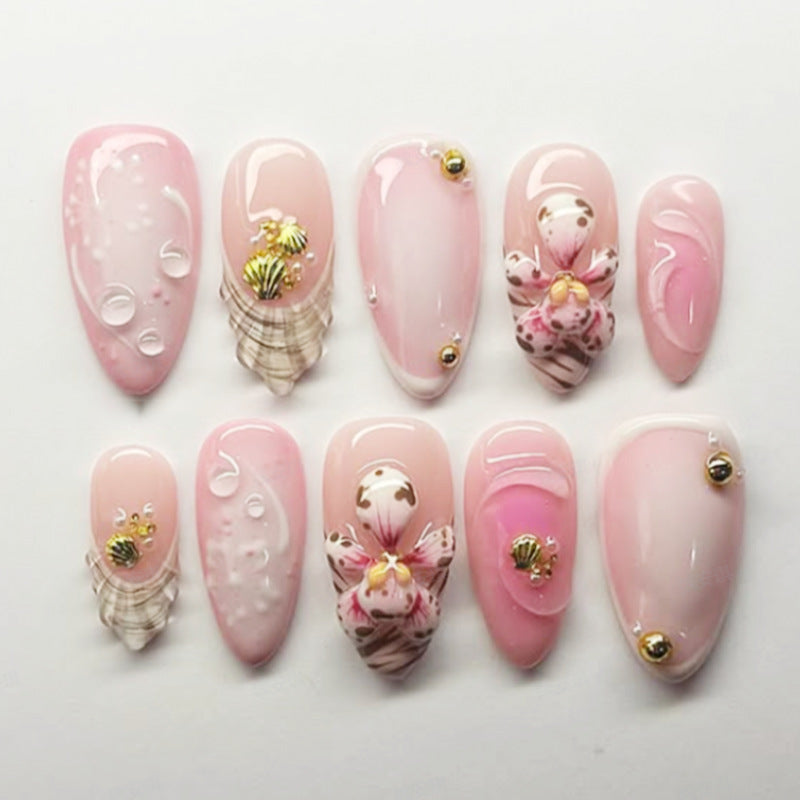 Creative Floral Press-On Nail Set Bowlift
