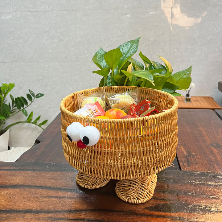 Cute Animal Face Storage Basket Bowlift