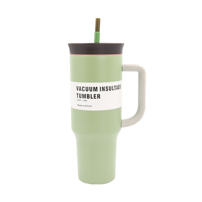 Women's Vacuum-Insulated Drinking Cup with Handle and Straw Bowlift
