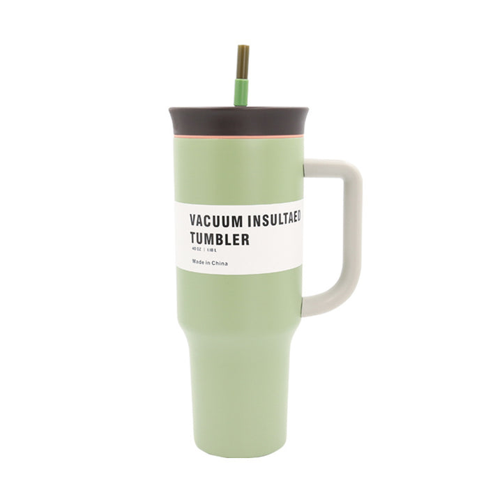 Women's Vacuum-Insulated Drinking Cup with Handle and Straw Bowlift