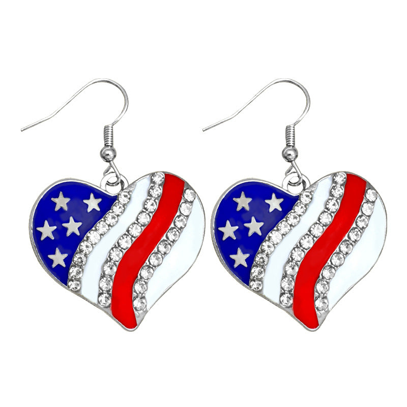 Women's stud earrings wing design enamel with star motif and fine alloy Bowlift